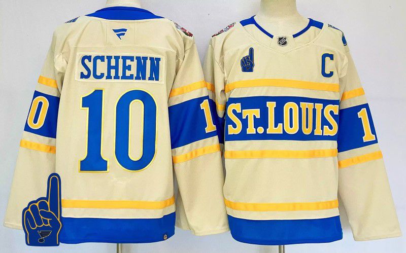 Men St.Louis Blues #10 Schenn Cream Fanatics 2025 NHL Jersey style 1->st.louis blues->NHL Jersey